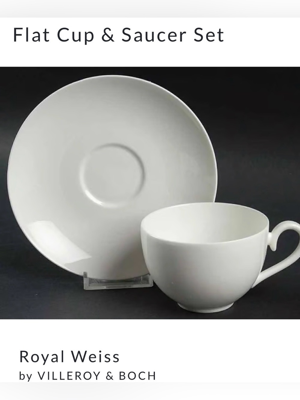 Set of 3-Villeroy and Boch Royal Weiss Fine Bone cups & saucers- made in Germany - Picture 15 of 15